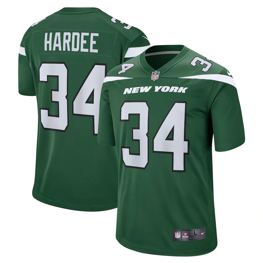 Men New York Jets #34 Justin Hardee Nike Gotham Green Game NFL Jersey